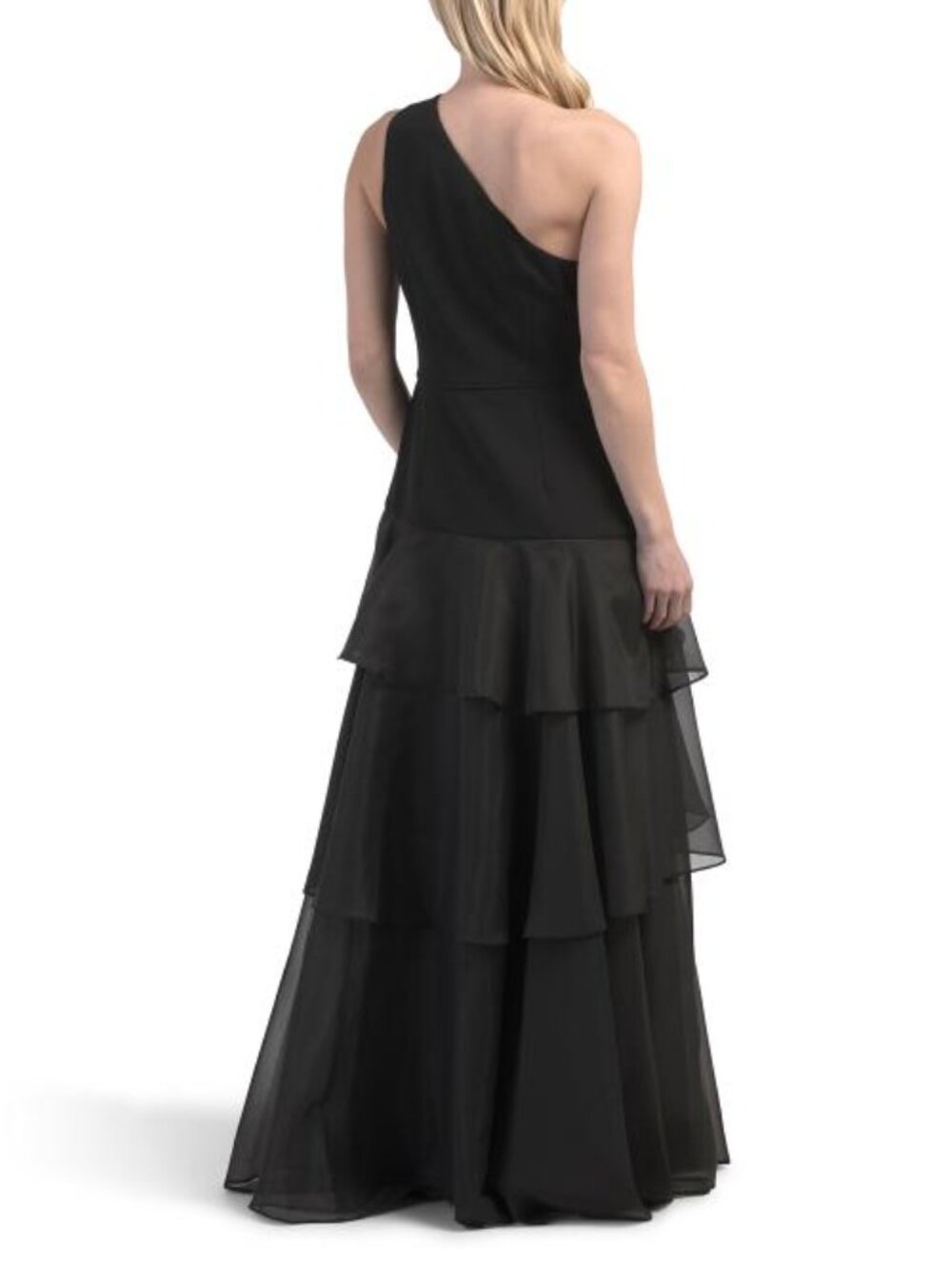 AIDAN MATTOX One Shoulder Tiered Gown - Picture 2 of 6